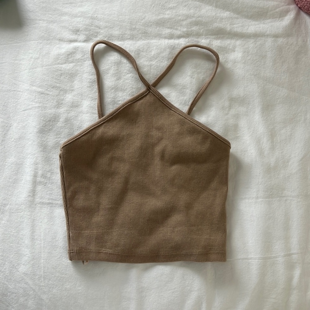 Brown zara tank top